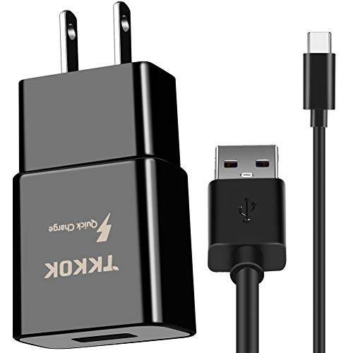 Adaptive Fast Charger Kit,TKKOK UL Certified USB Wall Charger Adapter + Type C Cable, Compatible With Samsung Galaxy S10 S9 S8 Plus Note 9 8 7
