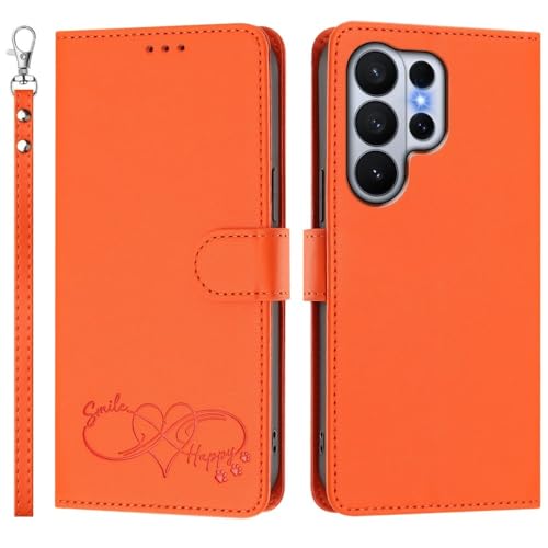 Housse Samsung Galaxy A34 5G avec fermeture magnétique et porte-cartes orange