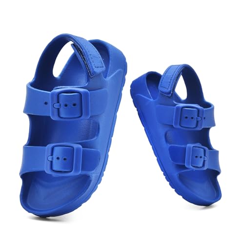 Image of Toddler Unisex Adjustable Buckle Sandals - Comfortable Open Toe Beach & Pool Shoes for Boys & Girls with Back Strap