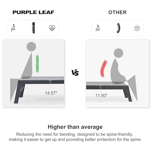 Image of PURPLE LEAF Outdoor Chaise Lounge Set of 2 Aluminum Patio Lounge Chair with Wheels and Side Table Pool Chaise Lounge Chair for Poolside Outdoor Backyard Light Grey