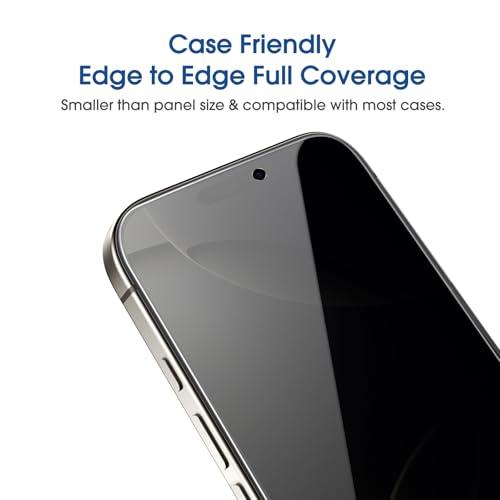 Image of amFilm OneTouch for iPhone 16 Pro privacy Screen Protector 6.3'' 2024 | 30s Auto-Alignment, Bubble Free, Tempered Glass, 28 Anti Spy, Shatterproof, Camera Lens Protector 2+2 Pack (16P-6.3'')