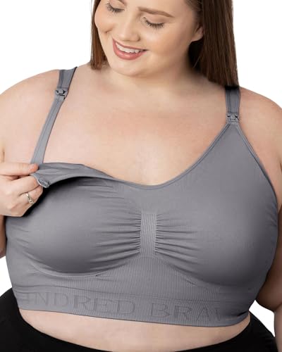 Kindred Bravely Sublime Simply Nursing Bras for Breastfeeding, Adjustable, Seamless & Wireless Maternity Bra (Grey, Medium Busty)