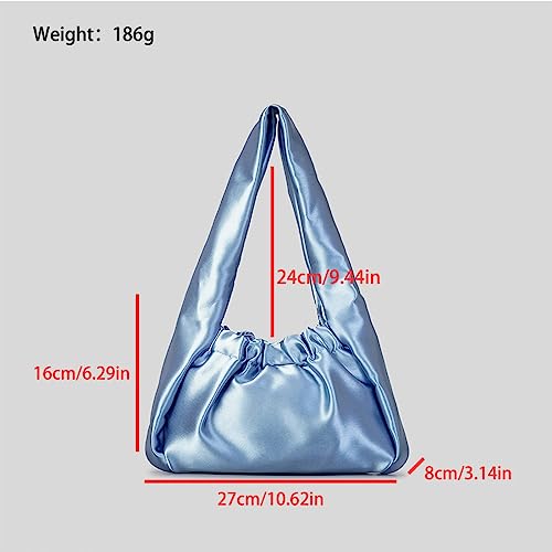 Bolso plegado para mujer estilo nube, negro, talla única miniatura 3