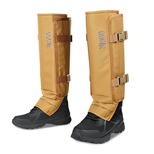 QOGIR Snake Gaiters for Hunting: Durable Snake Guards, Snake Gaiter Leggings for Men & Women, Snake Bite Protection for Lower Legs, Snake Proof Gaiters with Adjustable Size(Mud Color)