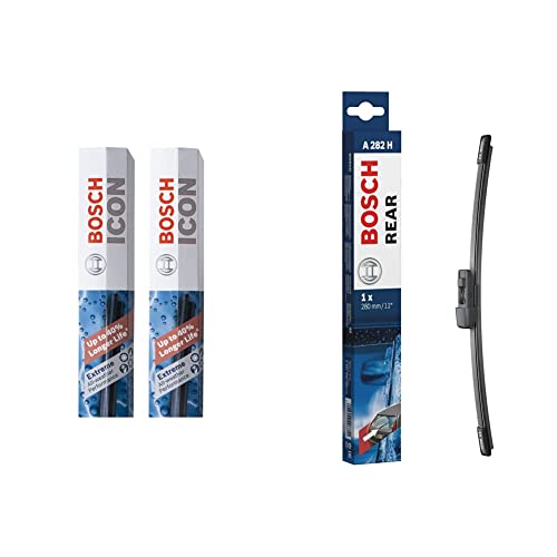 BOSCH 26OE22OE ICON Beam Wiper Blades + BOSCH A282H AeroTwin Rear Wiper Blade Bundle
