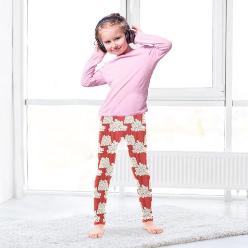 Girls Leggings Popcorn Box Print Soft Toddler Leggings for Girls Kids Pants Size 4T-10T4