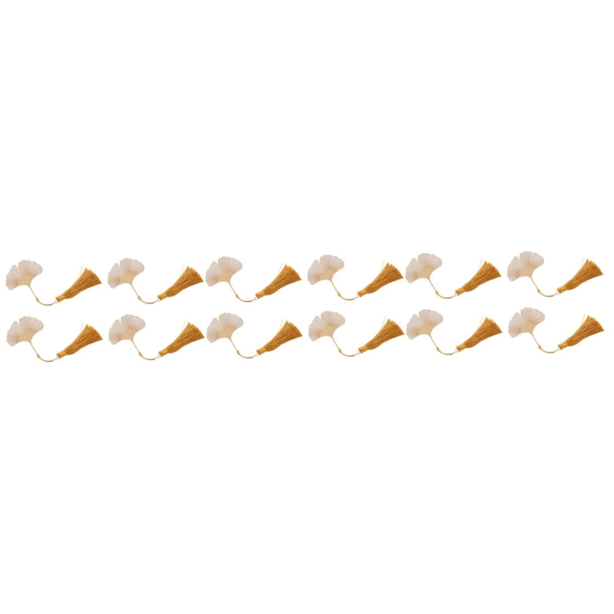 NUOBESTY 12pièces Marque-page Créatif Forme Ginkgo Avec Pompon Laiton Creux Accessoire Décoratif Chinois Pour Carnets Pour Étudiants Et Lecteurs