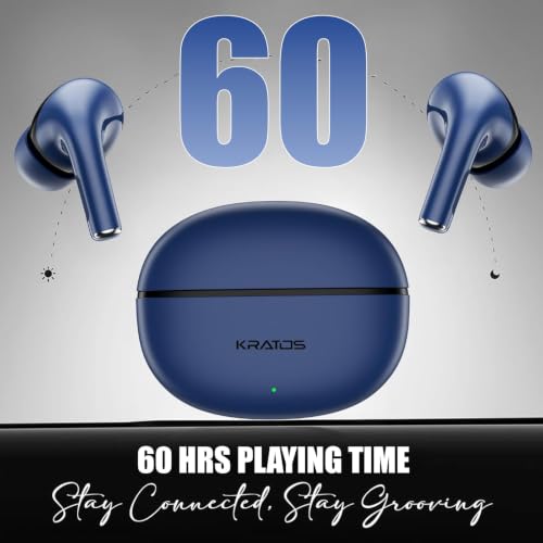 Image of Kratos Pop Ear Buds Wireless with 60H Playtime, Noise Isolation & Clear Calls, Bluetooth Earbuds with Voice Assistant, Ear Buds with Bluetooth V 5.3 & with Type C Fast Charging, IPX4 TWS Earphones