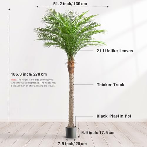 Image of Vitalismo Artificial Phoenix Palm Tree 9ft Tall Outdoor /Indoor Decor