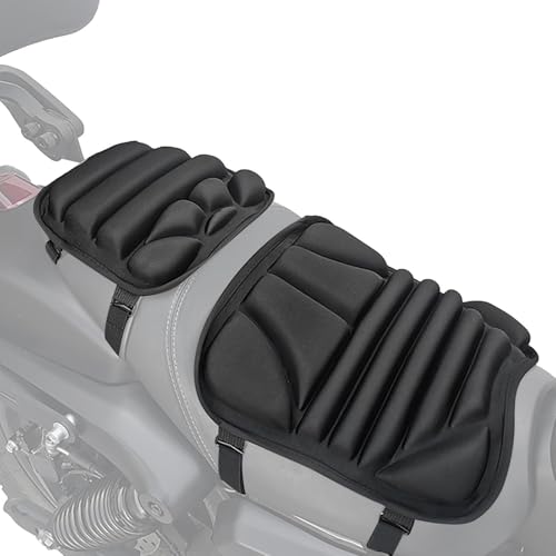 Cuscino Sedile Moto 30cm +20cm | Imbottito Per Sella Passeggero | Comfort Gel | Coprisella | Imbottitura Sedile Doppio Motociclista