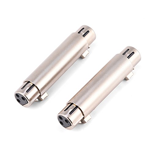 2 PCS 3-Pin XLR hembra a hembra adaptador de cable de micrófono de audio adaptador de cable convertidor de género