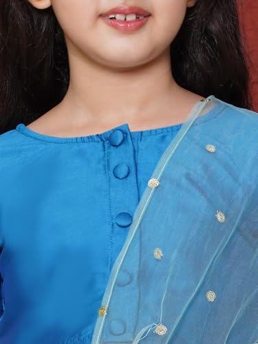 Image of AJ DEZINES Kids Ethnic Wear Silk Blend Organza Floral Printed Lehenga Choli for Girls With Dupatta
