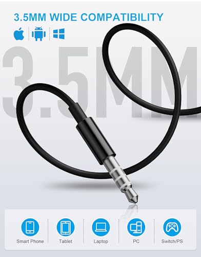 Wired Earbuds, 2 Pack 3.5mm Headphones with Microphone Clear Call HiFi Stereo Volume Control Earphones for iPhone iPad Samsung Kindle Switch MP3/4 (Black) - image 3
