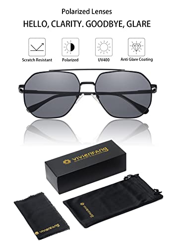 Polarized Aviator Sunglasses for Men Women Trendy 2025, Retro Hexagonal Sun Glasses UV Protection Shades VF22074