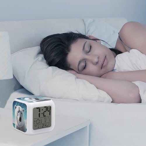 Reloj despertador para oficina y dormitorio con pantalla digital LED 6