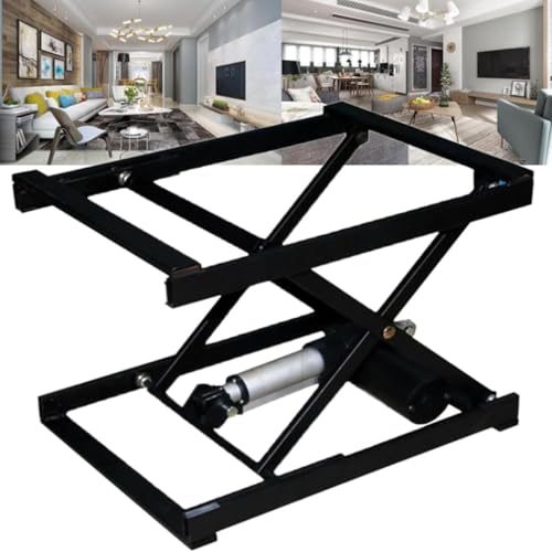 LYDZUSDP Electric Coffee Table Lift,Double Scissor Hydraulic Lift Table,Computer Desk Electronic Scissor Lift with Remote Control,Smart Lift Top Coffee Table(50KG)