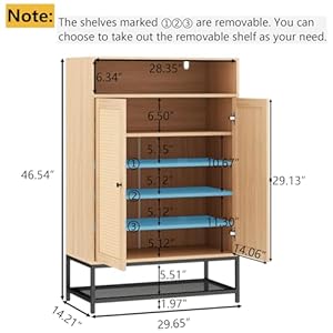 Loomie rattan shoe cabinet 6 tiers shoe storage cabinet for entryway hallway 2 door accent cabinet with adjustable shelves 46 h tall sideboard storage cabinet closet living room natural cubbies  urban country home decor