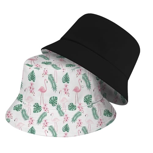 Image of Cool Bucket Hat Beach Sun Hat Beach Fishing Hat for Men Women Teens, Reversible Double-Side-Wear