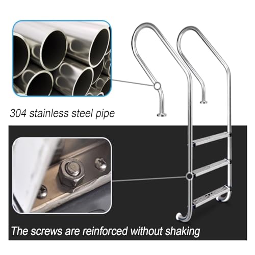 Escalera para piscina con 2/3 peldaños de acero inoxidable miniatura 2