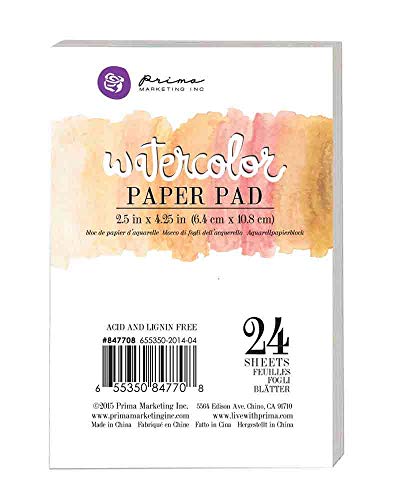 Unbekannt Prima Marketing 2,5 x 4.25-Watercolor Papier Pad, Acryl, Mehrfarbig