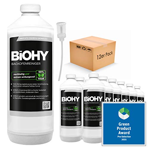 Backofenreiniger Hochkonzentrat (12x1l Flasche) + Dosierer | Profi Grillreiniger, Fettlöser EXTRA STARK | Zur einfachen und schnellen