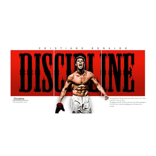 Image of Good Hope - Footballer Ronaldo Split Poster - Football Player Motivation Wall Art Soccer Football Player Motivational Design Paintingfor boys Bedroom living room Home GYM Sports gaming Office Men wall decoration (12x18 Inch posters without frame framed)