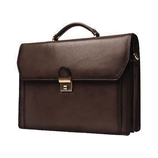 Cartable Katana refente de cuir de vachette 2 soufflets K 63025