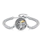 XIXLES Lion King Bracelet 925 Sterling Silver Fashion Lion Adjustable Link Bracelet Jewelry for Men