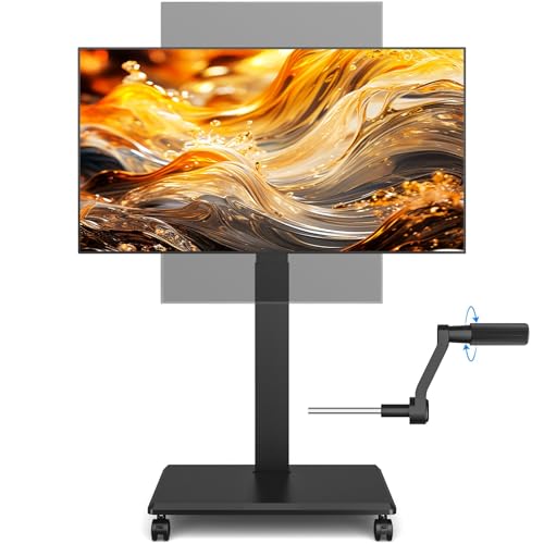 Image of 32 inch - 75 inch TV Stand Cart with Wheels 90 Degree Landscape /Portrait