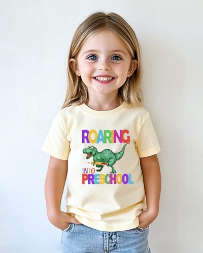 Image of First Day of Preschool Shirt Pre K Shirts for Girls Boys Toddler Kids 1st Day of Kindergarten Gift Cotton Tee 2T-7Y