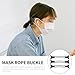 IWOWHERO 3 Pcs Mask Extenders Strap Buckles Ear Saver Mask Hooks Lanyard Extension for Comfortable All-Day Wear Gray Long Length for Sensitive Skin