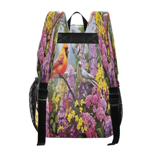 Colorful Bird Garden Clear Backpack - Stadium Approved Large 15.7-inch Waterproof Transparent Bag for Sports, Concerts, Work, Travel#1513