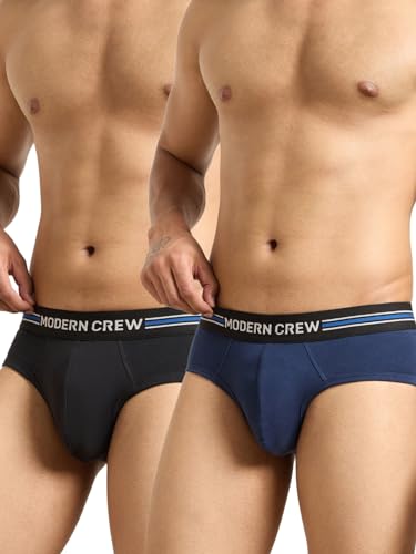Image of Modern Crew CoolSense Cotton Briefs for Men| Super Combed Cotton with Stretch, Stay 3 Degrees Cool & Fresh, Anti-Bacterial| Microfiber Waistband