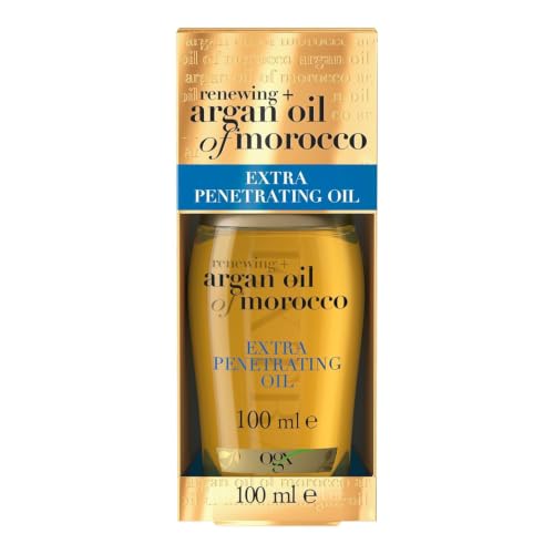 OGX Argan oil of Morocco Penetrating Oil (1 x 100 ml), aceite para el pelo seco y dañado con aceite de argán, fortalece y renueva el cabello dejándolo sedoso