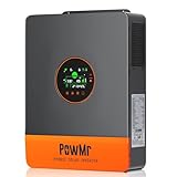 PowMr 5200W ハイブリッドソーラーインバーター 48V DC~110V/120VAC スプリットフェーズインバーター 100A MPPTコントローラー付き 最大PV入力 6KW 500VDC 6ユニット並列対応 鉛酸 リチウム バッテリーレスラン用