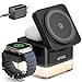 KPON Ladestation Apple Watch und iPhone für Magsafe, 3-in-1 Cube Induktive Ladestation mit Magsafe Ladegerät, Kompatibel mit iPhone 17 16 15 14 13 12 Air/Pro Max,für Apple Watch 11/10/9 (schwarz)