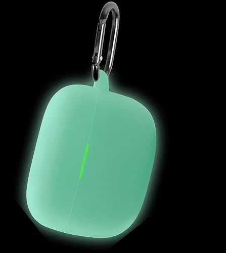 Geiomoo Funda de silicona para Sony LinkBuds S, funda protectora con mosquetón (verde luminoso)
