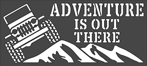 Adventure is Out There Stencil Reusable Sturdy Flexible Clear Plastic 1-5x11 in Arts and Crafts Material Scrapbooking for Airbrush Painting Drawing