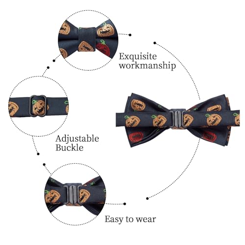 Image of HISDERN Bow Ties for Boys Pre Tied Toddler Bow Tie Adjustable Kids Bowties Clip On Fun Patterned Bowties for Wedding Party