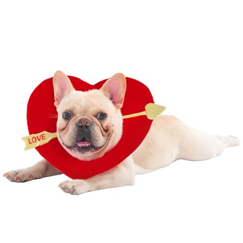Disfraz para perro corazón rojo grande ajustable miniatura 3