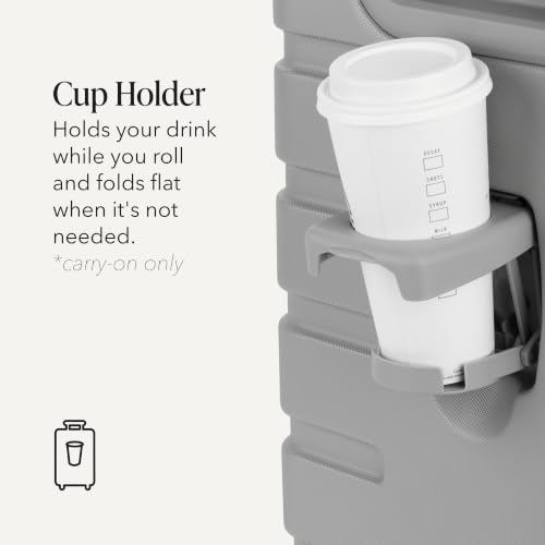 Image of SWISSGEAR Signature Hardside Expandable Carry-On Spinner Luggage, ABS Construction, TSA-Friendly Lock, and Built-In Cupholder, White, 19-Inch, Grey, 2-Piece Set (19 /27), Signature Hardside Expandable