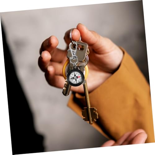 Brújula de bolsillo plástica portátil con llavero miniatura 5