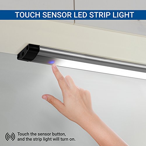 Hyperikon Under Cabinet LED Lighting, 20 Inch 5W, Dimmable Under Counter LED Bar, 4000K Daylight, Touch Sensor, 2 Pack