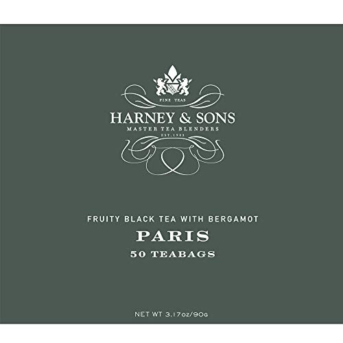 Harney & Sons Paris Tea, Fruity Black Tea With Bergamot, 50 Teabags & Paris, Black Tea, 20 Sachets #TOP3
