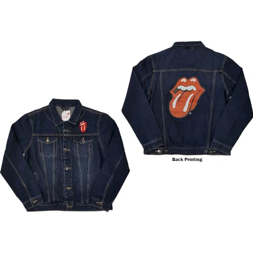 Rolling Stones The Denim Jacket Classic Tongue Band Logo New Official Unisex3