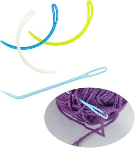 Image of Plastic Yarn Sewing Needle Darning Needles for Yarn Weaving Needles 30 Pcs Stitch Markers Colorful Crochet Stitch Markers for Knitting with Storage Box (Style 1)