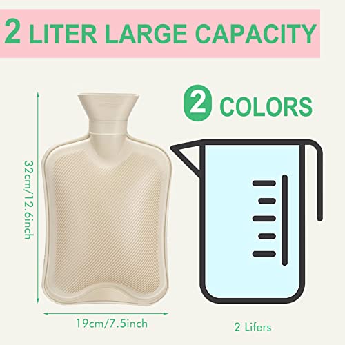 Hot Water Bottle, Fythao Rubber Hot Water Bottle For Pain Relief, Hot Water Bag For Cramps, Bed Warmer For Hand Feet Waist #TOP2