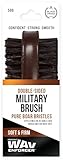 Firstline Wav Enforcer Double-Sided Military Boar Bristle Brush, Brown