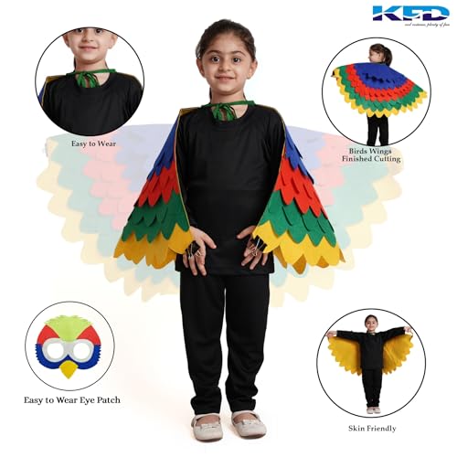 Image of Kaku Fancy Dresses Dance Butterfly Wings, Dragon Wings, Fabric Wings for Kids | Soft Fabric Wings Dancing Costume For Unisex - Multicolor, Fress Size
