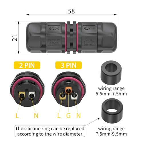 Boite de jonction électrique IP68 étanche 500V 20A pour câble extérieur - 3